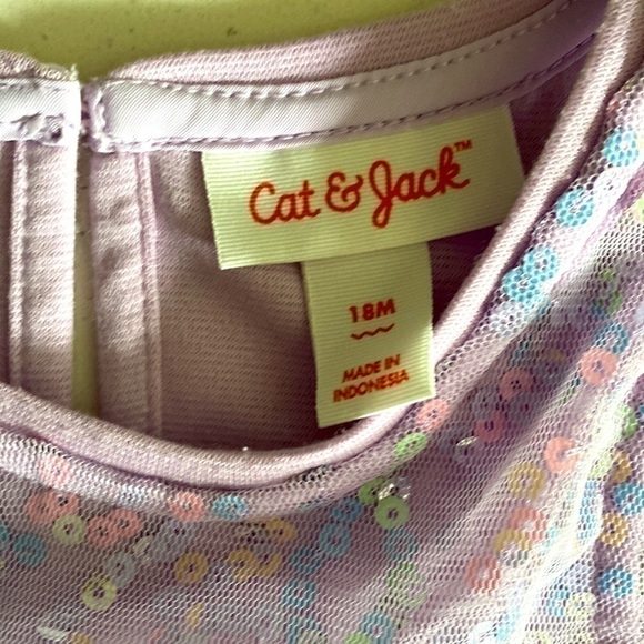 Cat and Jack lavender sequin fairy hem dress tulle skirt asymmetric hem 18M - Picture 5 of 13